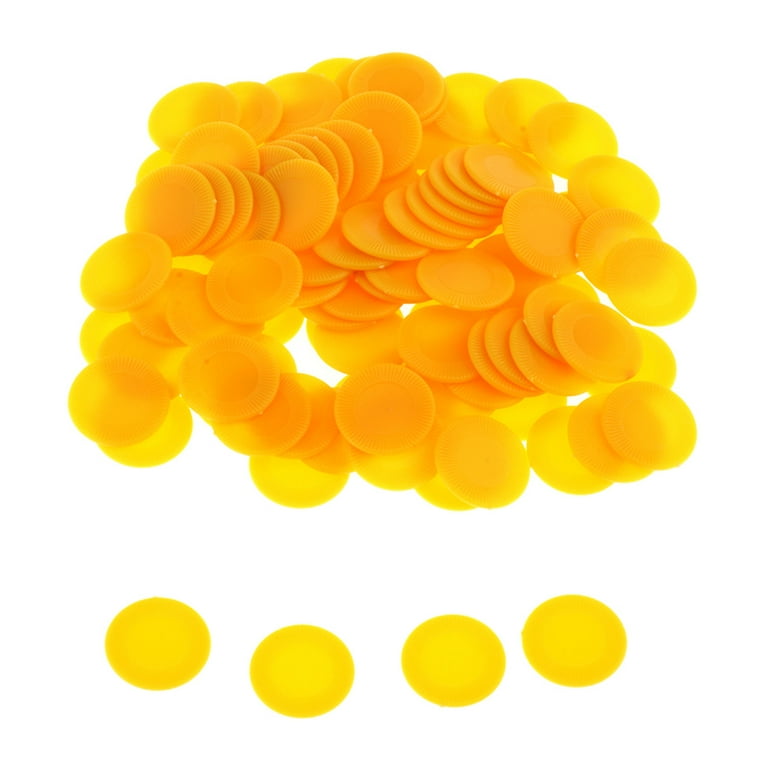 100pcs/pack ABS Plastic 23mm Bingo Game Poker Chips Casino Tokens Yellow 100pcs/pack ABS Plastic 23mm Bingo Game Poker Chips Casino Tokens Yellow